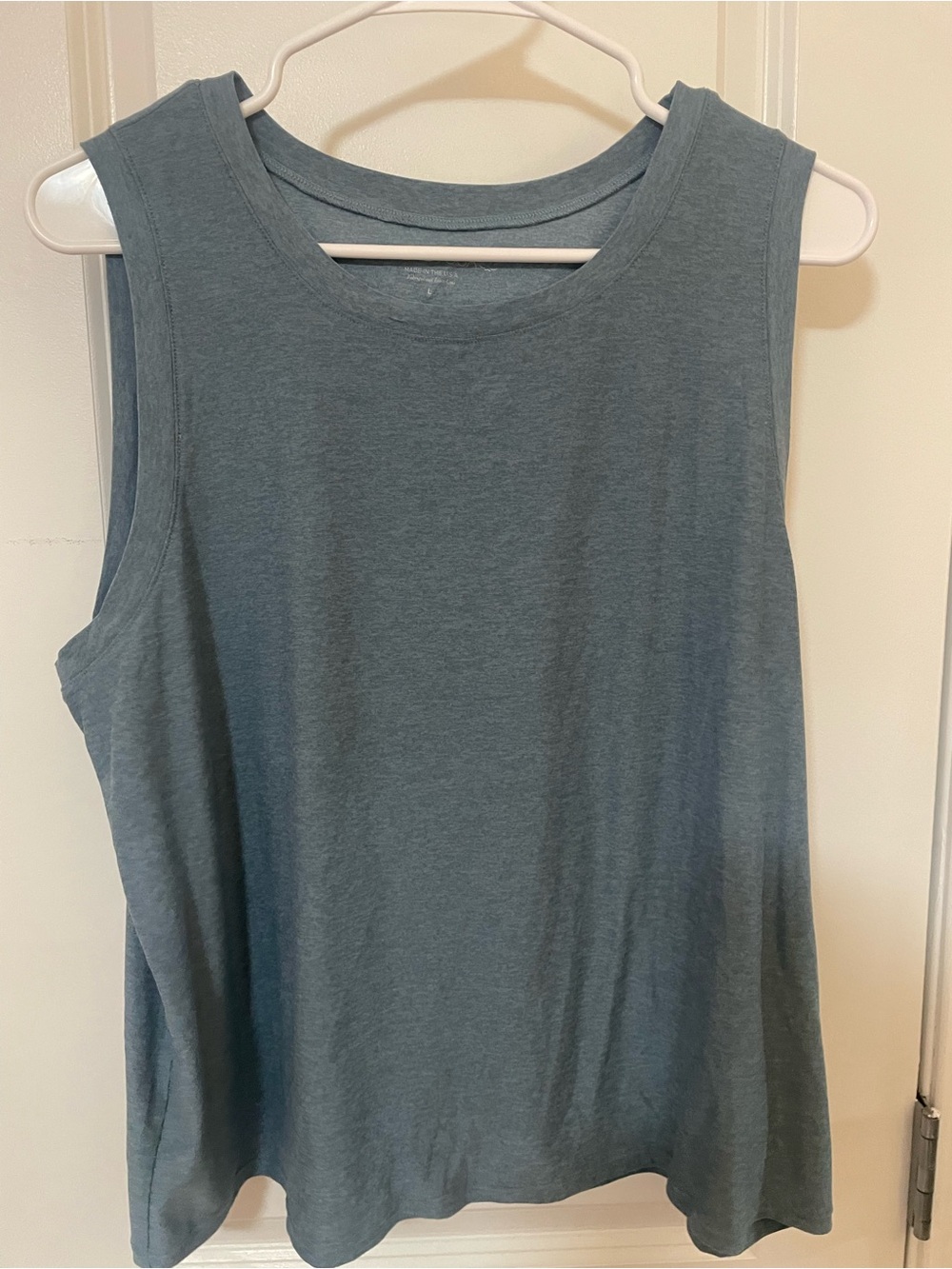 Beyond Yoga Super Soft Sleeveless Cotton-Blend Tank Top in Heather Slate Blue, L